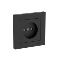 Systeme Electric AtlasDesign Карбон Розетка без заземления, 16А, в сборе, быстрозажим. клем.