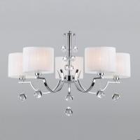 Люстра с белыми абажурами 60095/5 хром Eurosvet Napoli Люстра с белыми абажурами 60095/5 хром Eurosvet Napoli