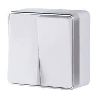 Выключатель  двухклавишный  Gallant белый W5020001