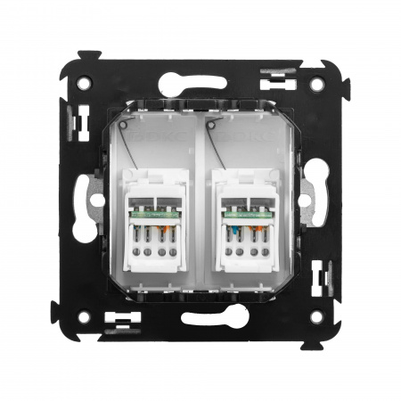 DKC Avanti Белое облако Компьютерная розетка RJ-45 двойная  категория 6