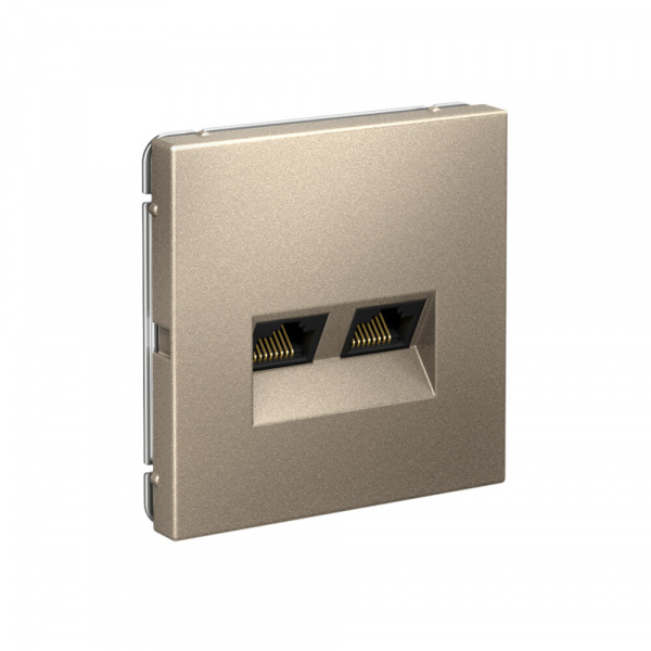 Systeme Electric ArtGallery Шампань Розетка двойная компьютерная RJ45+RJ45, кат. 5е, механизм