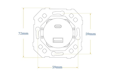 Donel Механизм USB зарядного устройства 20вт, 3100мА, тип A+С, серия N96 Superfine, DTMLA20400