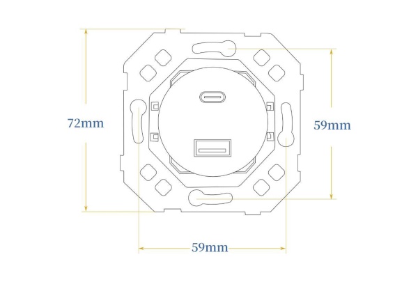 Donel Механизм USB зарядного устройства 20вт, 3100мА, тип A+С, серия N96 Superfine, DTMLA20400