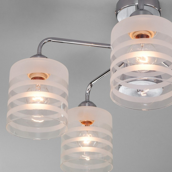 Потолочная люстра с плафонами 30176/5 хром Eurosvet Essence Потолочная люстра с плафонами 30176/5 хром Eurosvet Essence