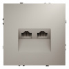 Розетка компьютерная встраиваемая VOLTUM S70 двойная RJ45+RJ45 кат.6, (кашемир)