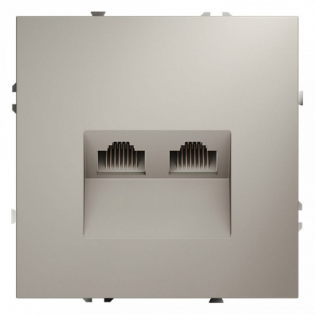 Розетка компьютерная встраиваемая VOLTUM S70 двойная RJ45+RJ45 кат.6, (кашемир)