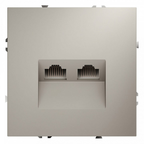 Розетка компьютерная встраиваемая VOLTUM S70 двойная RJ45+RJ45 кат.6, (кашемир)