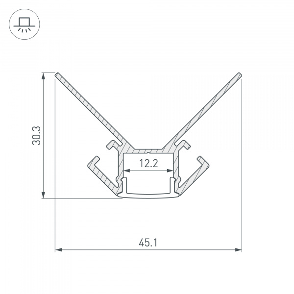Профиль Arlight ARH-DECORE-S12-EXT-2000 ANOD внешний 023889