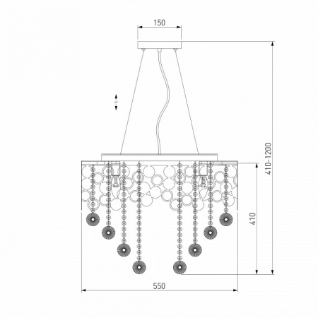 Умный подвесной светильник 10123/8 золото Eurosvet Lianna