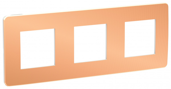 SE Unica Studio Медь/Белая Рамка 3-ная