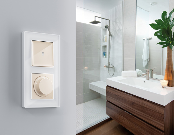 Комплект механизма светорегулятора универсального поворотно-нажимного ALFA MA305510 Бежевый глянец  25-600W/LED 5-300W QUANT