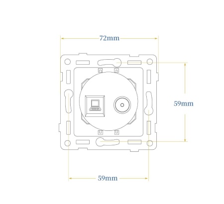 Donel Механизм комбинированой розетки TV + RJ45 cat.6/ClassE, серия N96 Collect, DTM30600