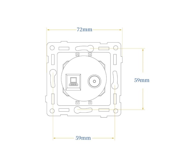 Donel Механизм комбинированой розетки TV + RJ45 cat.6/ClassE, серия N96 Collect, DTM30600