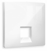 Лицевая панель ALFA (Белый глянец) для компьютерной/телефонной розетки RJ-45/RJ-11 QUANT AP1120