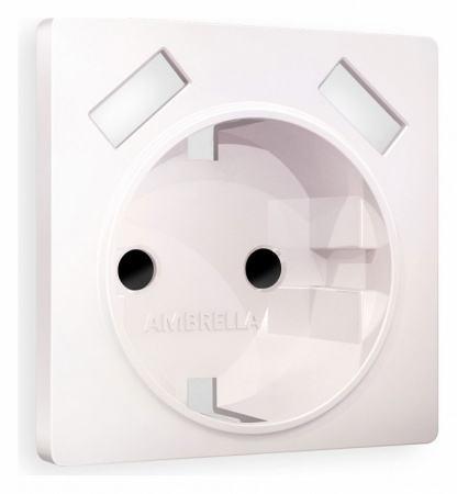 Лицевая панель ALFA (Жемчуг) для электрической розетки с заземлением со шторками 2USB A+A QUANT AP2090