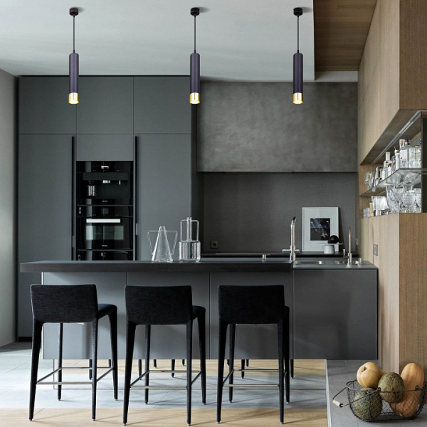 Подвесной светильник DLN107 GU10 черный/золото Eurosvet DLN106/DLN107