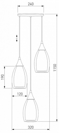 Подвесной светильник с плафонами 50085/3 золото Eurosvet Cosmic