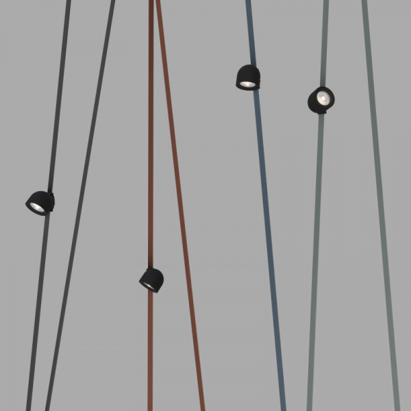 DK5640-BK Поворотный светильник для трека-ремня Belty Smart, серия Spot, со светодиодом, D100*H107мм, 48V DC, 12W, RA90, 38°, 2700-6000K, IP20, черный, алюминий