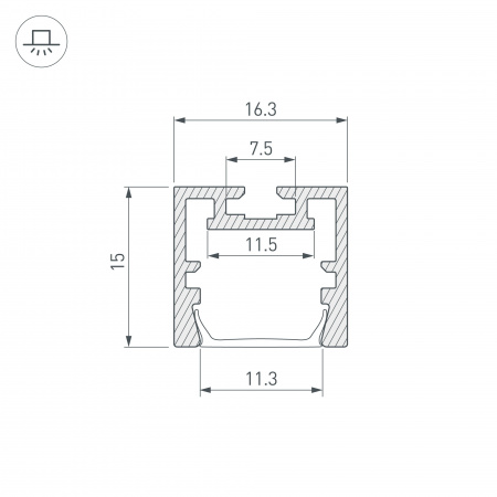 Профиль PDS-ZM-PLUS-2000 ANOD (Arlight, Алюминий)