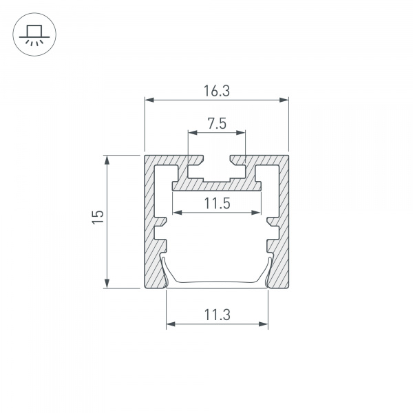 Профиль PDS-ZM-PLUS-2000 ANOD (Arlight, Алюминий)