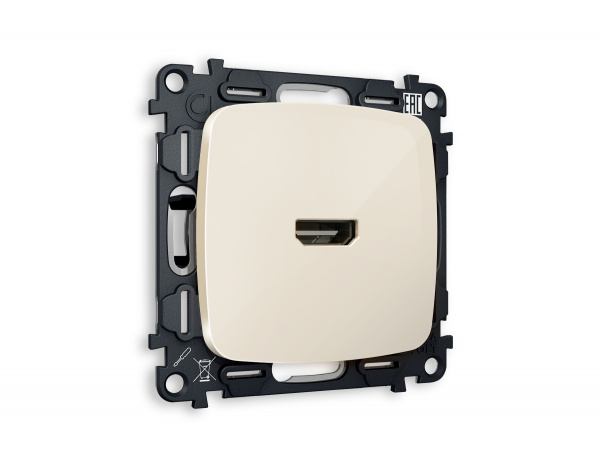 Комплект механизма розетки HDMI 2.0 OMEGA MO314010 Бежевый глянец 40V/500mA 2.0GHz 5-18Gbit/s QUANT