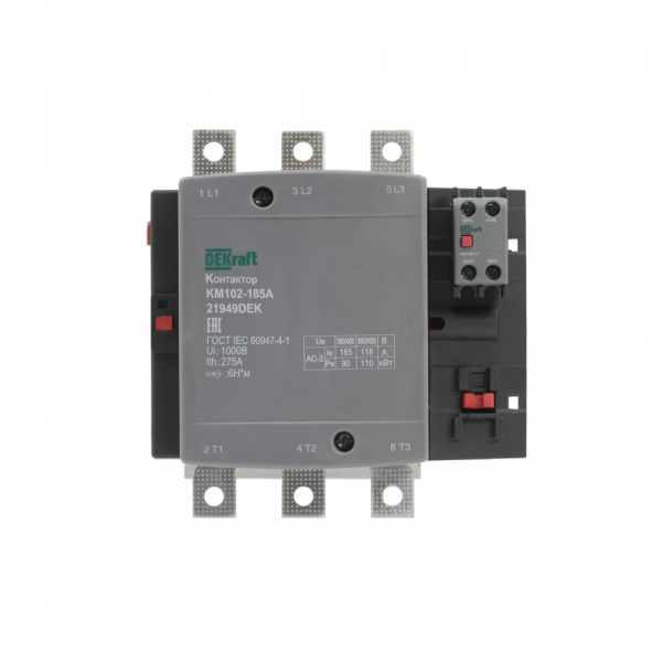 Dekraft Контактор 185А 220В_АС АС3_ АС4 1НО+1НЗ КМ-102