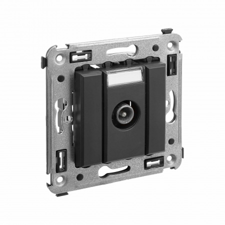 DKC Avanti Черный матовый Розетка TV проходная