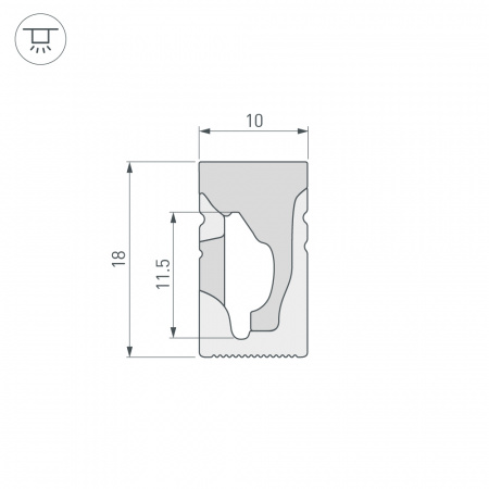 Arlight Силиконовый профиль WPH-FLEX-1018-SIDE-S10-5m WHITE (Силикон)