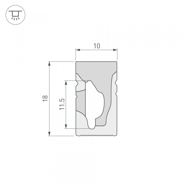 Arlight Силиконовый профиль WPH-FLEX-1018-SIDE-S10-5m WHITE (Силикон)