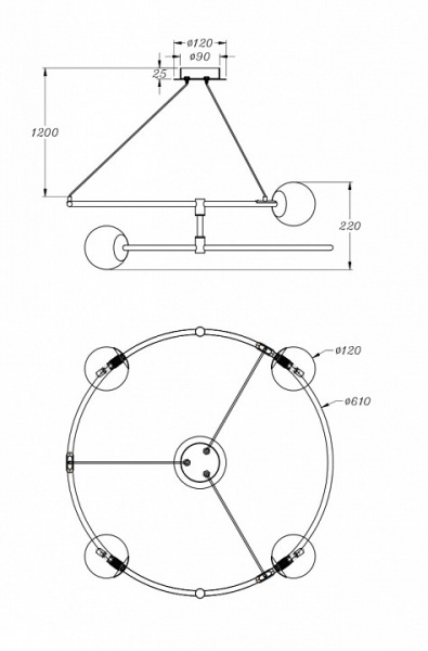 Подвесной светильник MOD317PL-04B Maytoni Balance