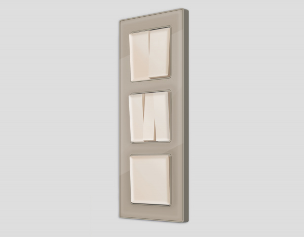 Лицевая панель ALFA (Бежевый матовый) для 1-кл выключателей QUANT AP3210