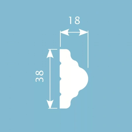 Молдинг MX009, 38х18, 2000мм, Экополимер/25