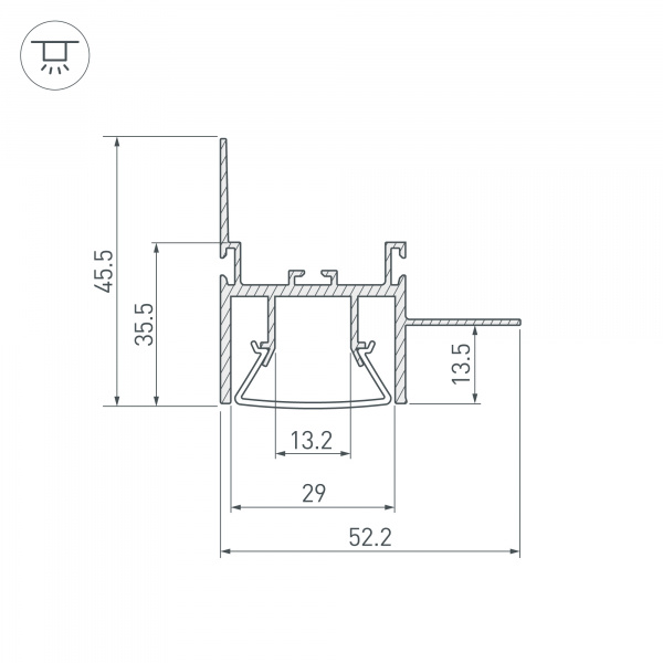 Arlight Профиль FOLED-WALL-3000 (Алюминий)