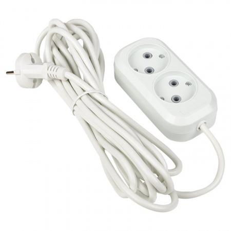 EKF PROxima Удлинитель "Эксперт" 2 гнезда 5 метров 10А/2,2кВт без заземления ПВС 2х0,75