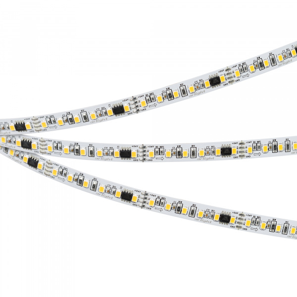 Arlight Светодиодная лента SPI-A120-10mm 24V Warm2700-PX6-BPT (11 W/m, IP20, 2835, 5m) (бегущий огонь)