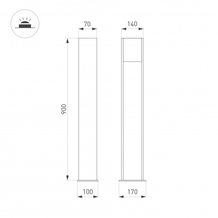 Arlight Светильник LGD-SEKVOYA-BOLL-H900-11W Warm3000 (BK, 120 deg, 230V) (IP65 Металл, 3 года)