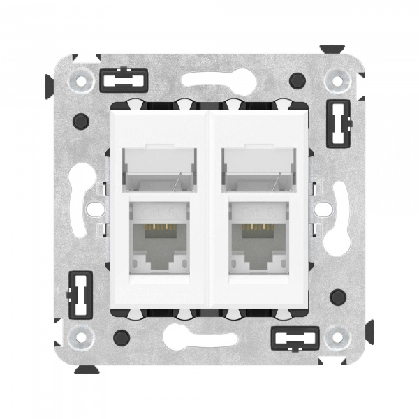 DKC Avanti Белое облако Компьютерная розетка RJ-45 двойная  категория  6А