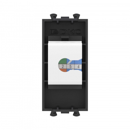 DKC Avanti Компьютерная розетка RJ-45 без шторки модульная, кат.5е, Черный матовый, 1 модуль