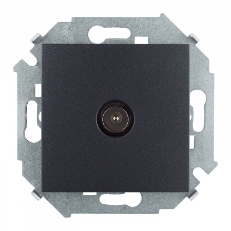 Simon 15 Графит Розетка TV одиночная, винт. зажим