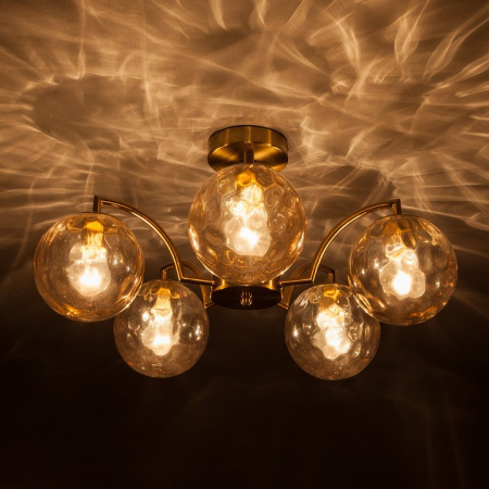 Потолочная люстра с плафонами 30178/5 латунь Eurosvet Eden