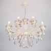 Люстра с хрусталем 3281/8 белый с золотом Eurosvet Elisha
