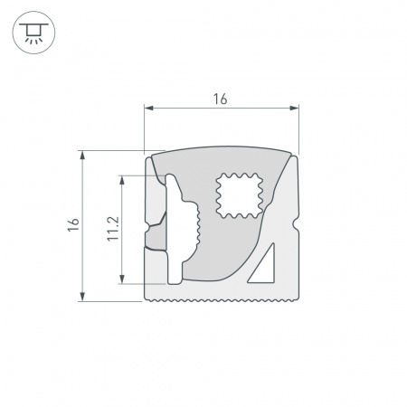 Силиконовый профиль WPH-FLEX-1616-SIDE-S11-50m WHITE (Arlight, Силикон)