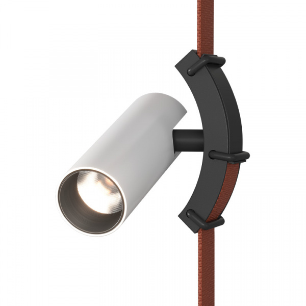 DK5546-BW+BK Поворотный светильник для трека-ремня Belty, серия Spot, со светодиодом, D35*L126.5мм, 48V DC, 7W, RA90, 30°, 4000K, IP20, белый с черным, алюминий