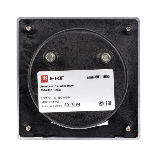 EKF PROxima Амперметр AMA-801 аналоговый на панель (80х80) круглый вырез 1000А трансф. подкл.
