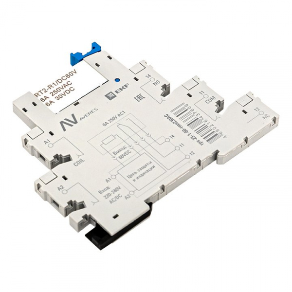 EKF Реле промежуточное с розеткой в сборе РП slim 23/1 6A 230В AC