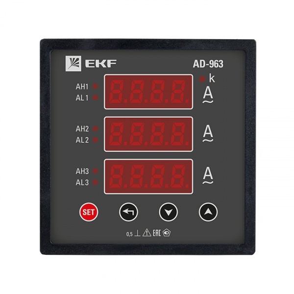 EKF PROxima Амперметр AD-963 цифровой на панель (96х96) трехфазный
