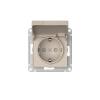 Systeme Electric AtlasDesign Песочный Розетка с заземл. со шторк. с крышкой, 16А,IP20,мех., быстрозажим. клем.