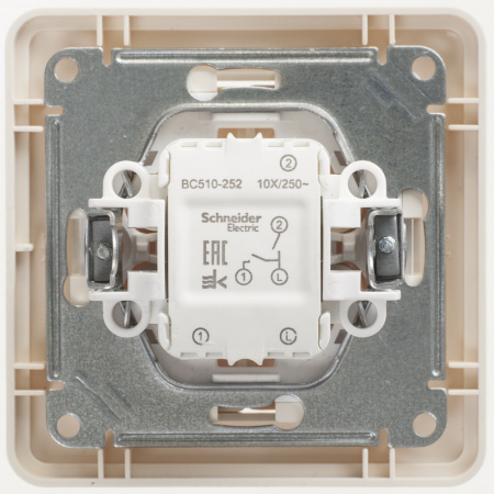 SE Wessen 59 Беж Выключатель 2-клавишный, 10А (в сборе)