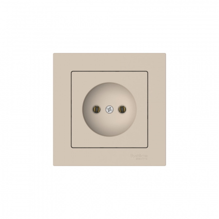 Systeme Electric AtlasDesign Песочный Розетка без заземления, 16А, в сборе, быстрозажим. клем.