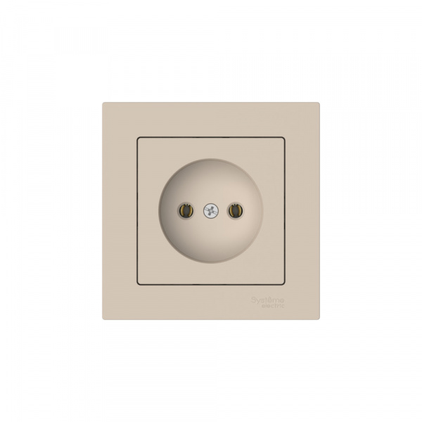 Systeme Electric AtlasDesign Песочный Розетка без заземления, 16А, в сборе, быстрозажим. клем.